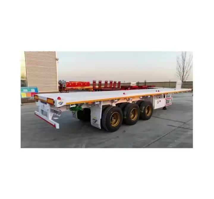 Hot Sale Best Quality China Manufacturer Customize 3 Axle 20 Ft 40 Ft Container Transport Flatbed Semi Trailer