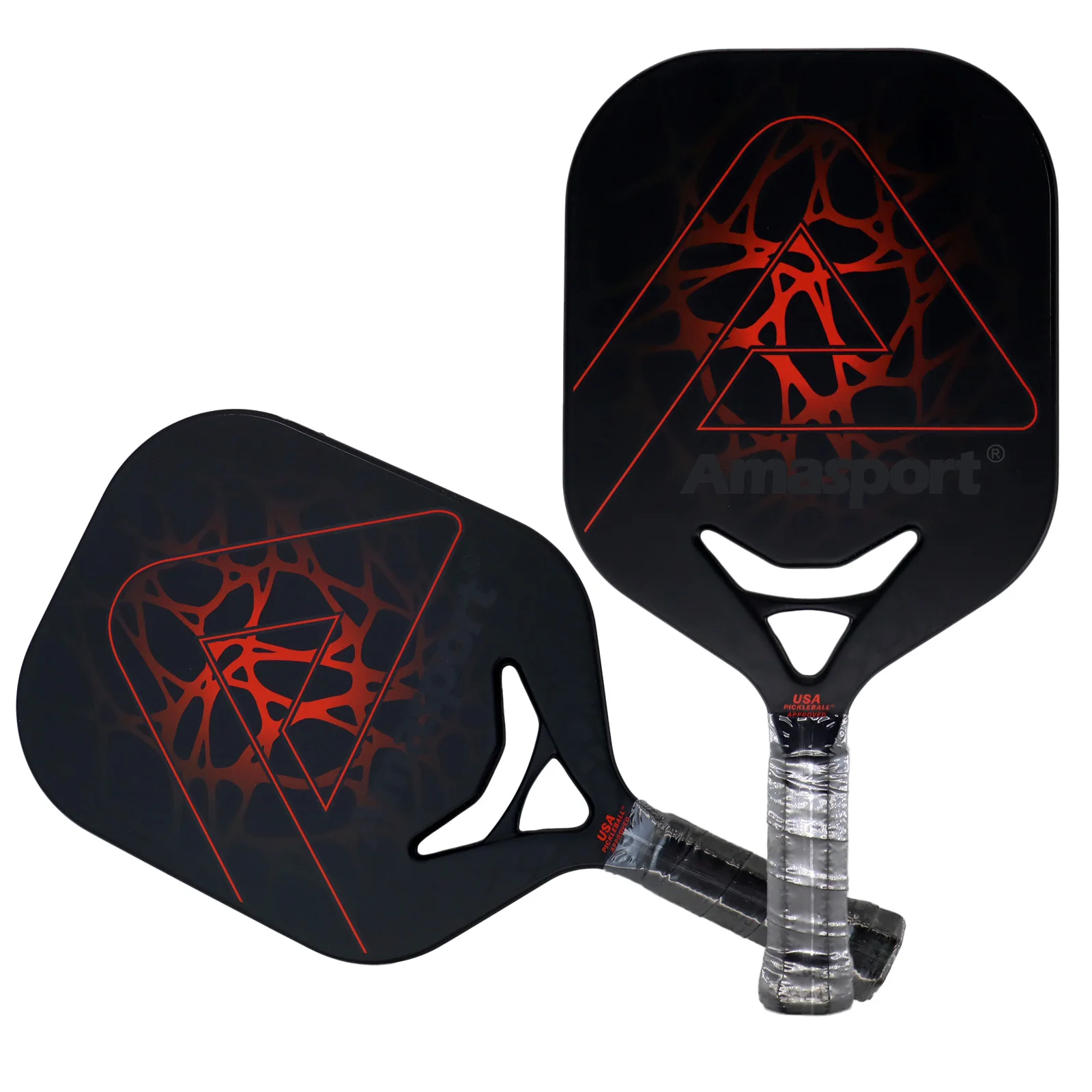 Hot-Selling Innovative Unique Thin Thermoformed Edgeless Sandpaper Honeycomb Core Certified Red  Carbon Fiber Pickleball Paddle