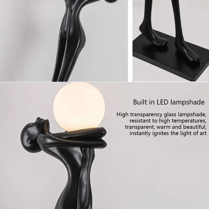 Creative Home Design Humanoid Art Sculpture Floor Light Hotel Lobby Living Room Large Decoration Standing Floor Lamps