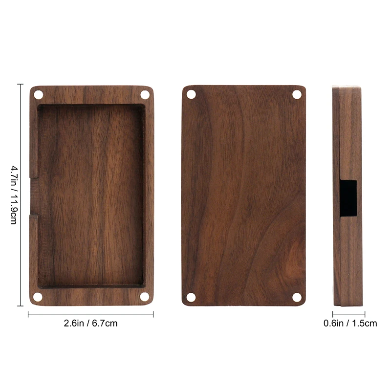 Wood Business Card Holders Wood Business Card Case Wood Card Holder with Magnetic Closure for Women Men, Walnut