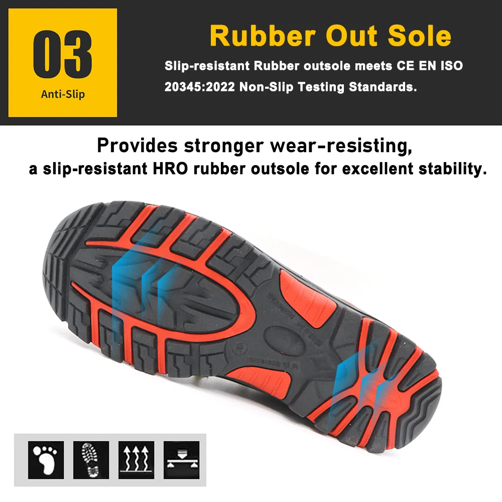 High ankle anti slip HRO rubber sole fiberglass toe anti puncture 18 kv insulation electrical engineer safety shoes for men