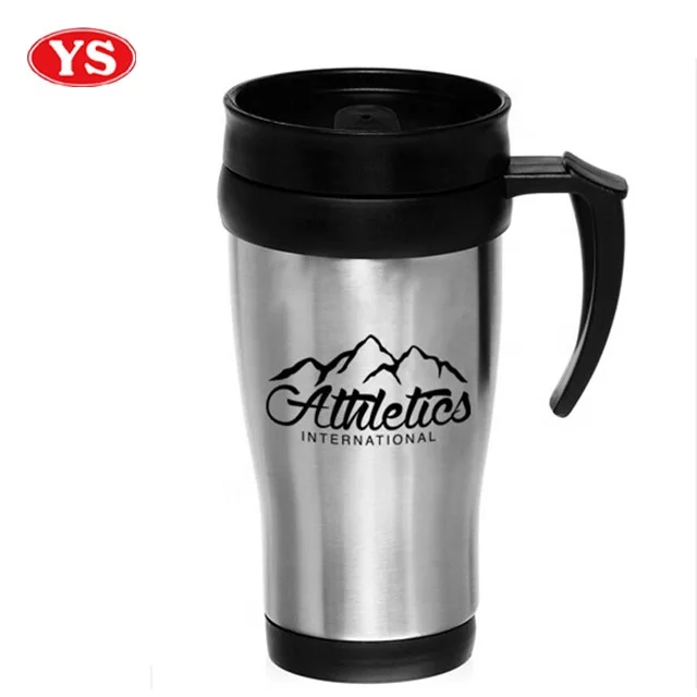 14oz SS thermos auto travel mug with handle