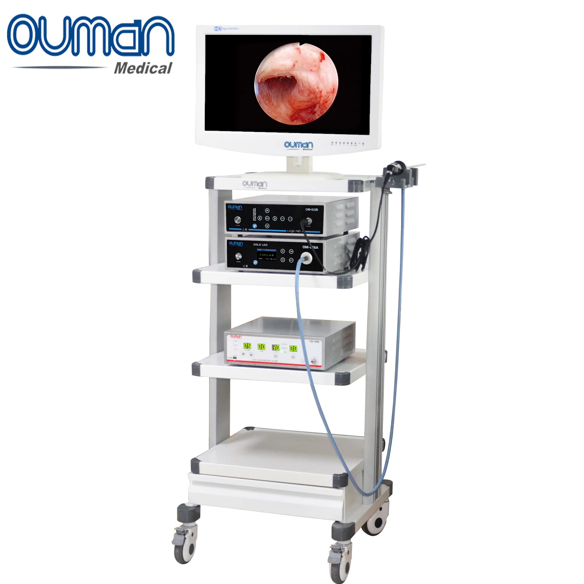
Simple ABS Beauty Body Hospital Trolley Metal Endoscope Trolley Cart 