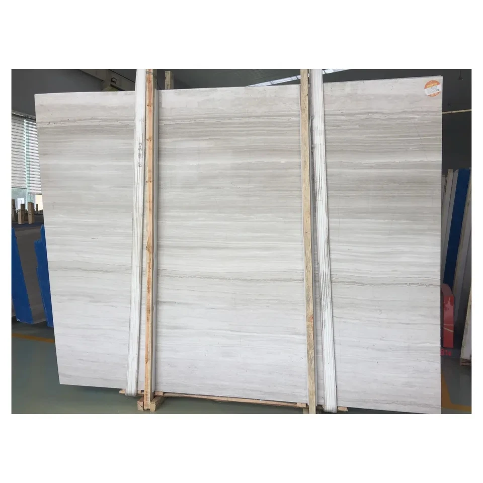 Wholesale Natural Stone White Serperggiante Marble Slab White Wooden Grain Marble Wood Design Marble