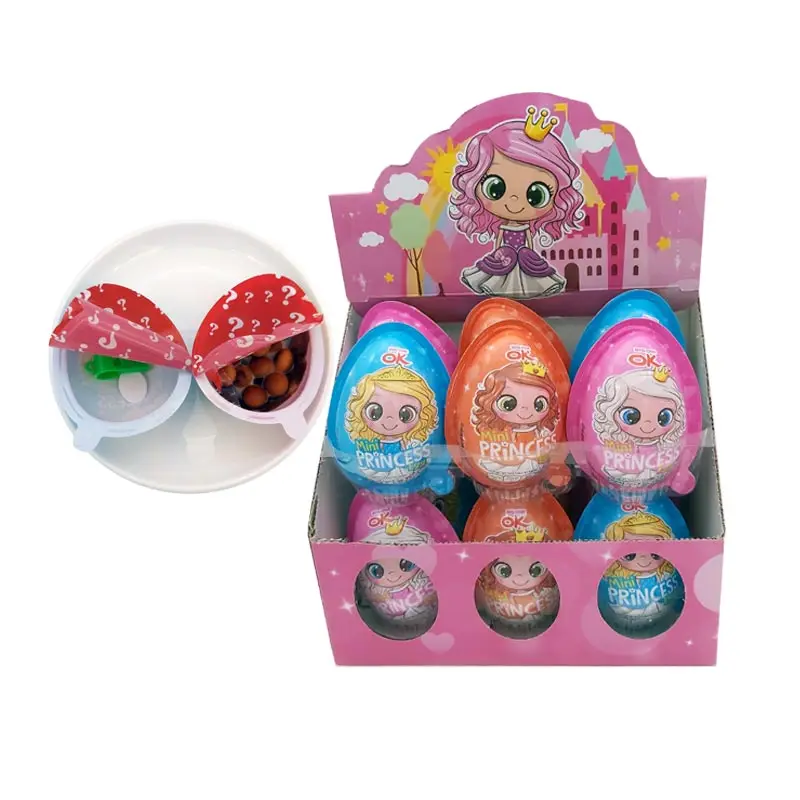 Hot Sale Kids Party chocolate and biscuits Plastic Easter Eggs with different Toys Inside