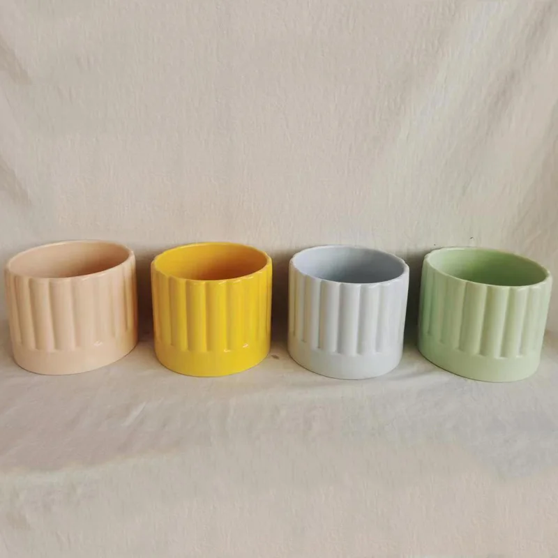 Ceramic Plant Pots 6 and 5 Inch Planters with Drainage Holes for Flower Succulent Indoor Decoration