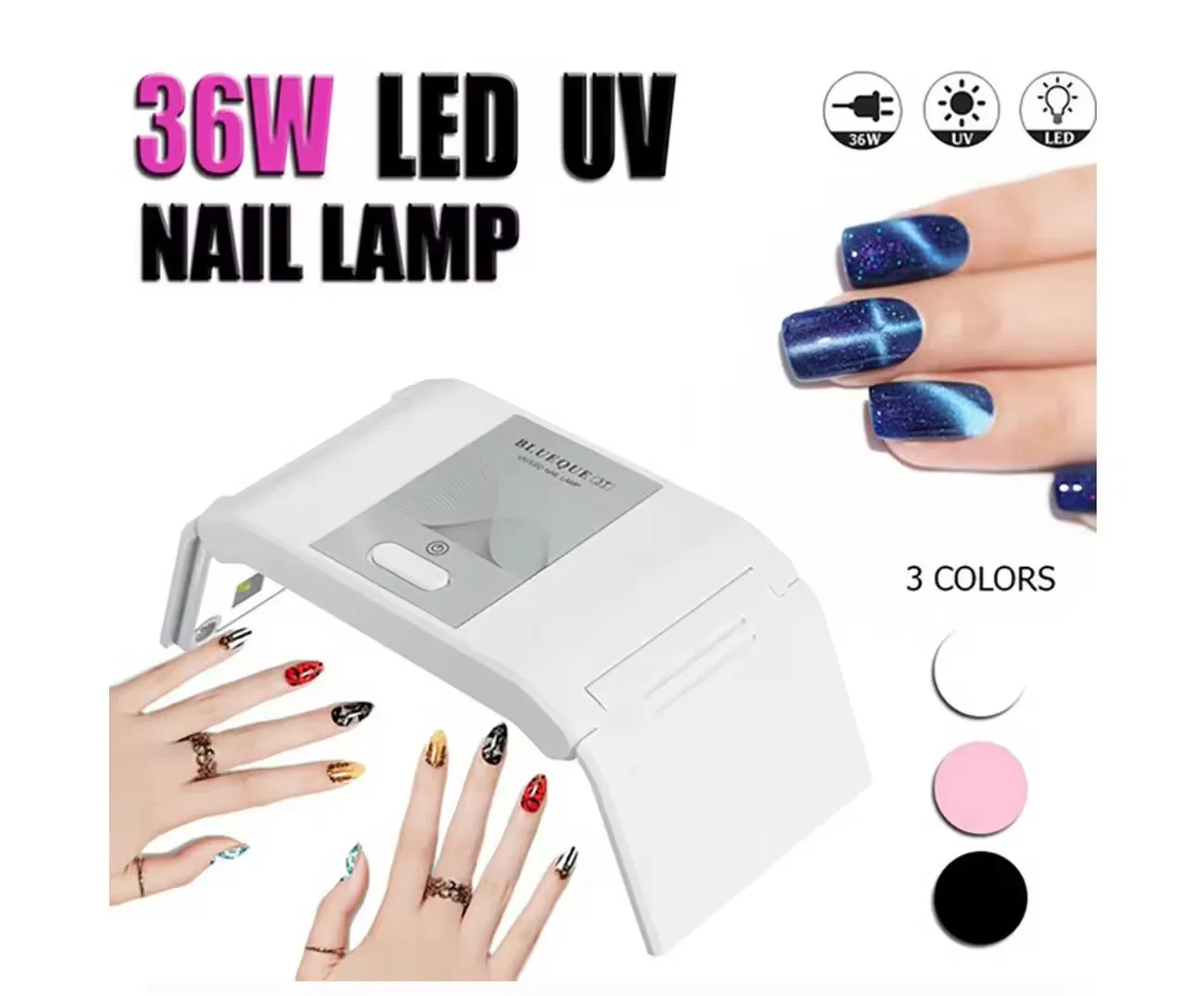 Wireless Portable Rechargeable Manicure Folding Nail UV Lamp 36W Mini Phototherapy Machine Instrument Nail Curing lamp