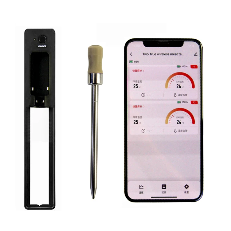 Long Range 165ft Tuya App Remote Smart Bbq  Cooking Thermometer Instant Read Digital Bluetooth 5.0 Wireless Meat Thermometer
