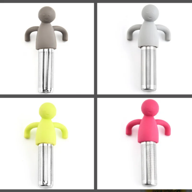 Different Colors Silicone Handle Stainless Steel Extra Fine Mesh Tea Steeper Filter for Cup Mug