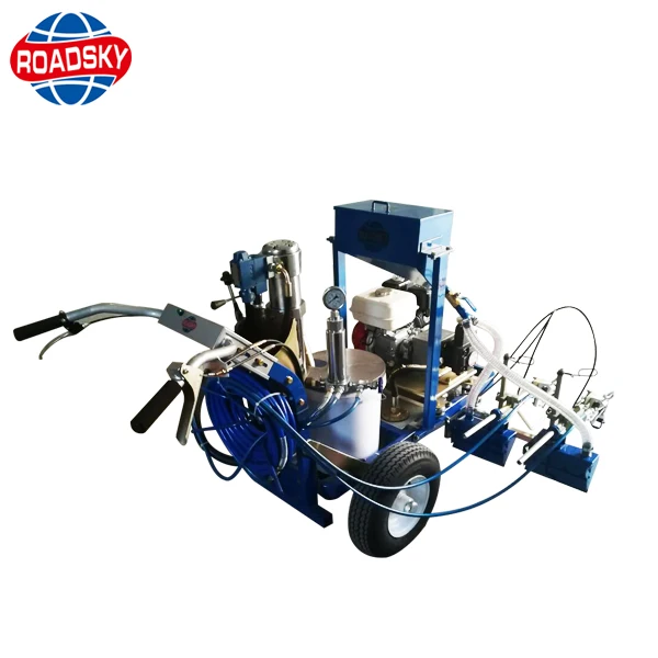 Cold Paint Road Marking Machine With Glass Beads Dispenser In Stock
