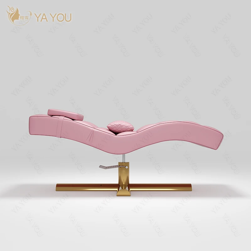 High Quality Curved Eyelash Extension Bed Furniture Customized Spa Eyebrow Beauty Salon Chair Eyelash Extension Bed