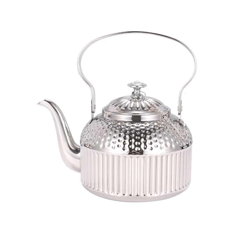 Metal moroccan stainless steel tea pot & kettle with infuser, luxury arabian gold arabic tea pot, wholesale arab teapot kettle