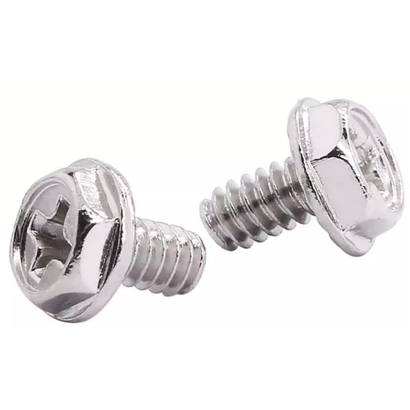 Nickel plated flange hard drive screws, Hualan cross external hexagonal flange screws, chassis screws