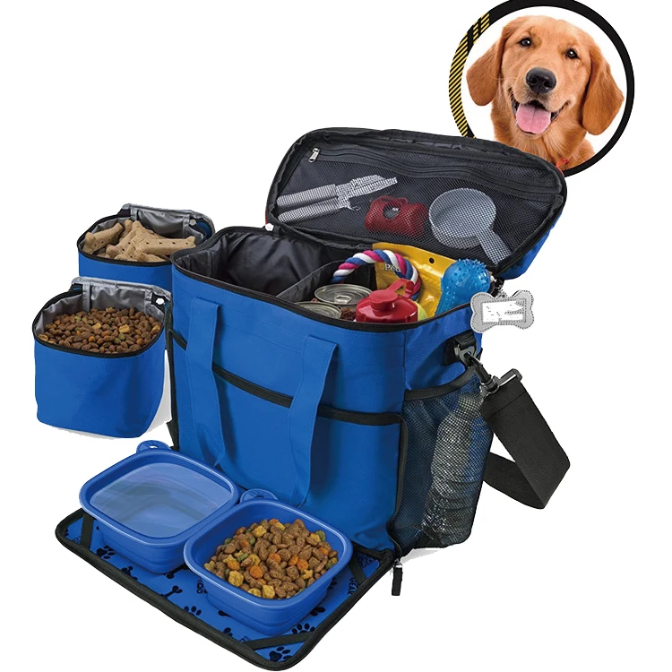 
new design amazon hotsale multifunction dog food carrier pet travel bag 