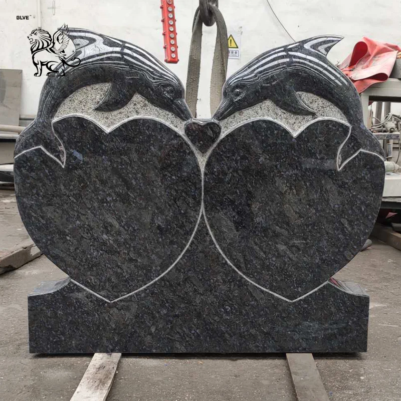 BLVE Modern Designs China Black Marble Cemetery Headstone Monument Granite Grave Stone Tombstone Slab