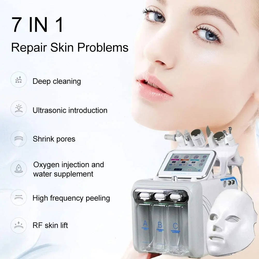 Professional hydro Oxygen jet peel Facial Machine Water Hydradermabrasion Skin Clean H2O2 7 In 1 Face Beauty Hydra Machine
