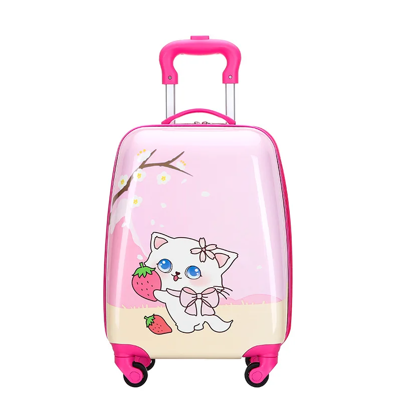 New Customizable Pattern Design Cute Cartoon Bear Trolley School Bag Lightweight Kid Travel Bag School Bag