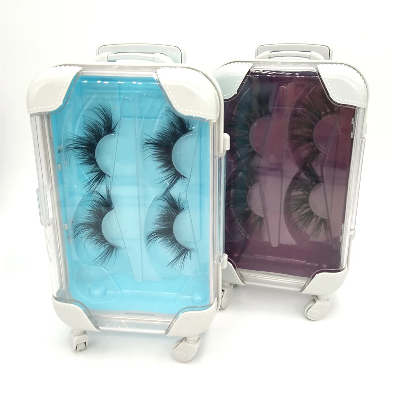
Hot selling custom private label curved fluffy 25mm 5d mink eyelashes with suitcase case 
