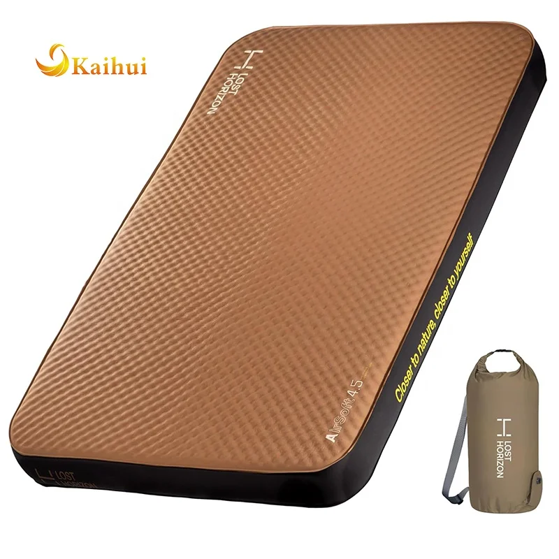 4.5 inches Thick Self Inflating Sleeping Pad with Solid Foam, Camping Mattress with Pump Sack,