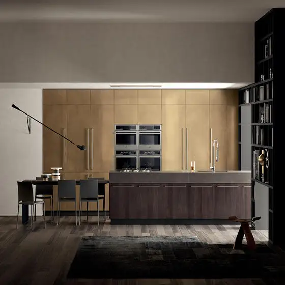 Whole sale quality modern kitchen cabinet with island stone top table