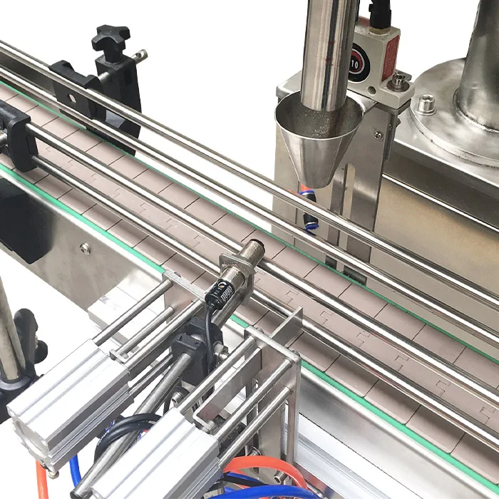 Fully Automatic PET Glass Bottle Dry Spice Milk Coffee Powder Spiral Filling And Capping Machine 10-1000g Powder Filling Line