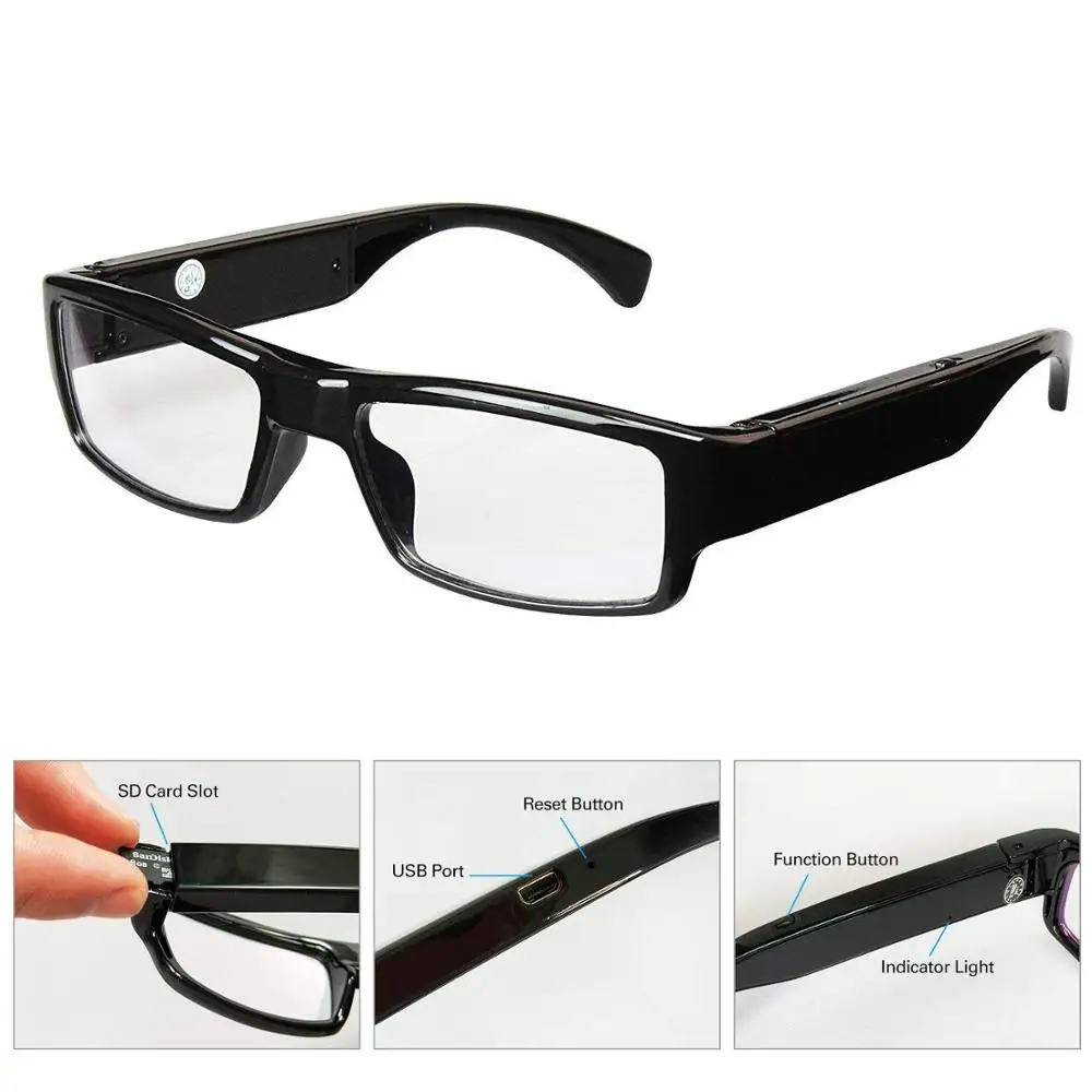 1080P Eye Glasses With Hidden Camera G3000 NO Hole portable Invisible DVR Video Camera HD High Tech SPY Camera