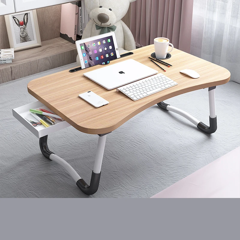 2022 cheap mini foldable adjustable pc laptop stand notebook study working writing bed desk laptop table with drawer for bed