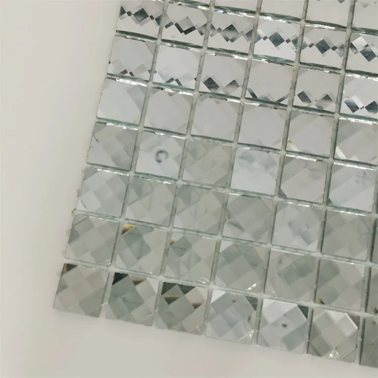 13 faces silver glass mosaic tiles for wall decoration