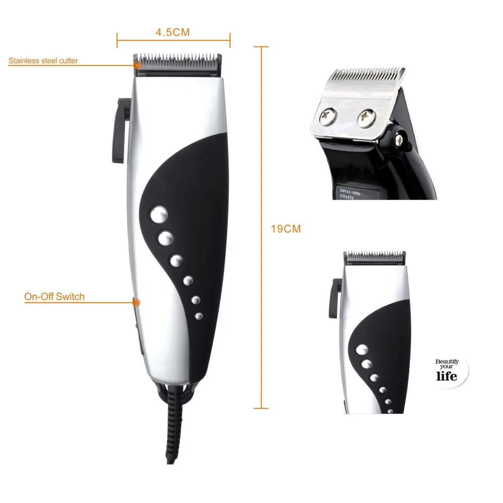 Электрическая машинка для стрижки волос, портативный триммер с регулируемыми лезвиями, легкая в эксплуатации