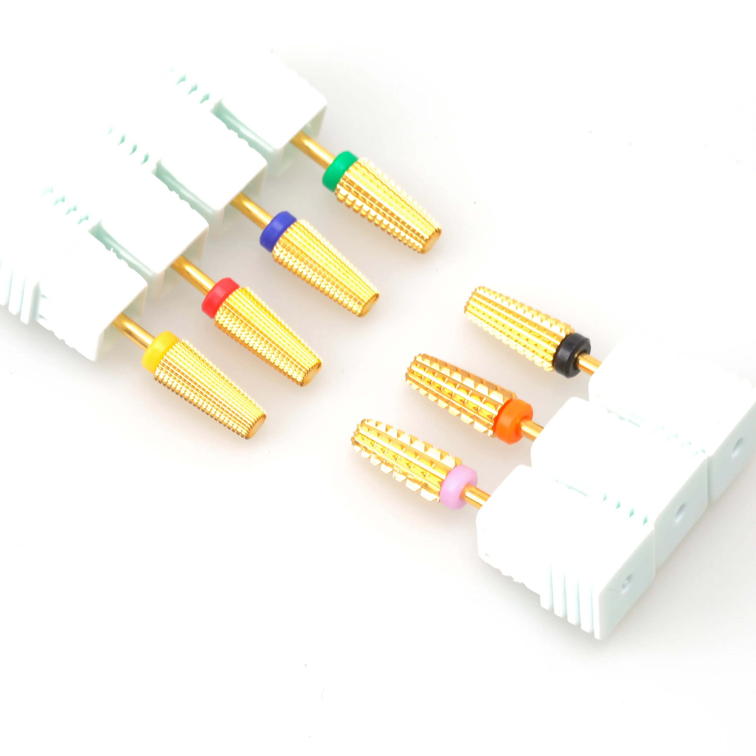 ESTAR New Design 5 In 1 Straight Cut Gold Tungsten Carbide Nail Drill Bits For Remove Gel Polish