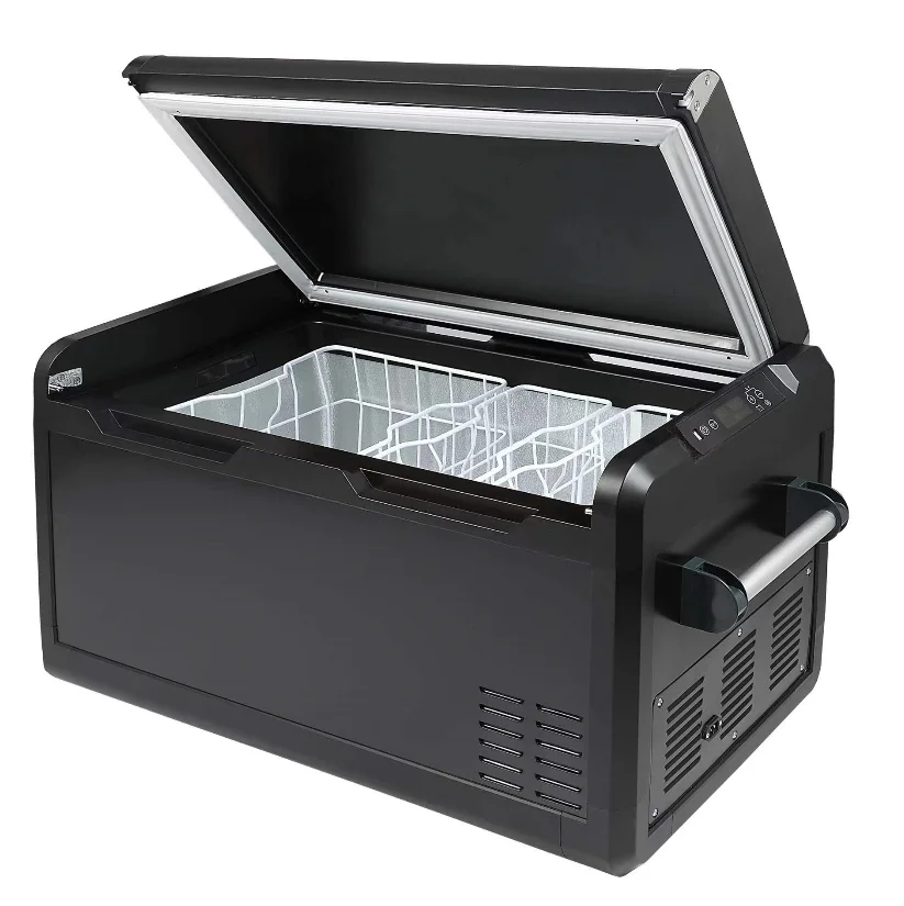 100L New design Dual zone  DC 12V 24v Portable DC Fridge Freezer With compressor cooling system