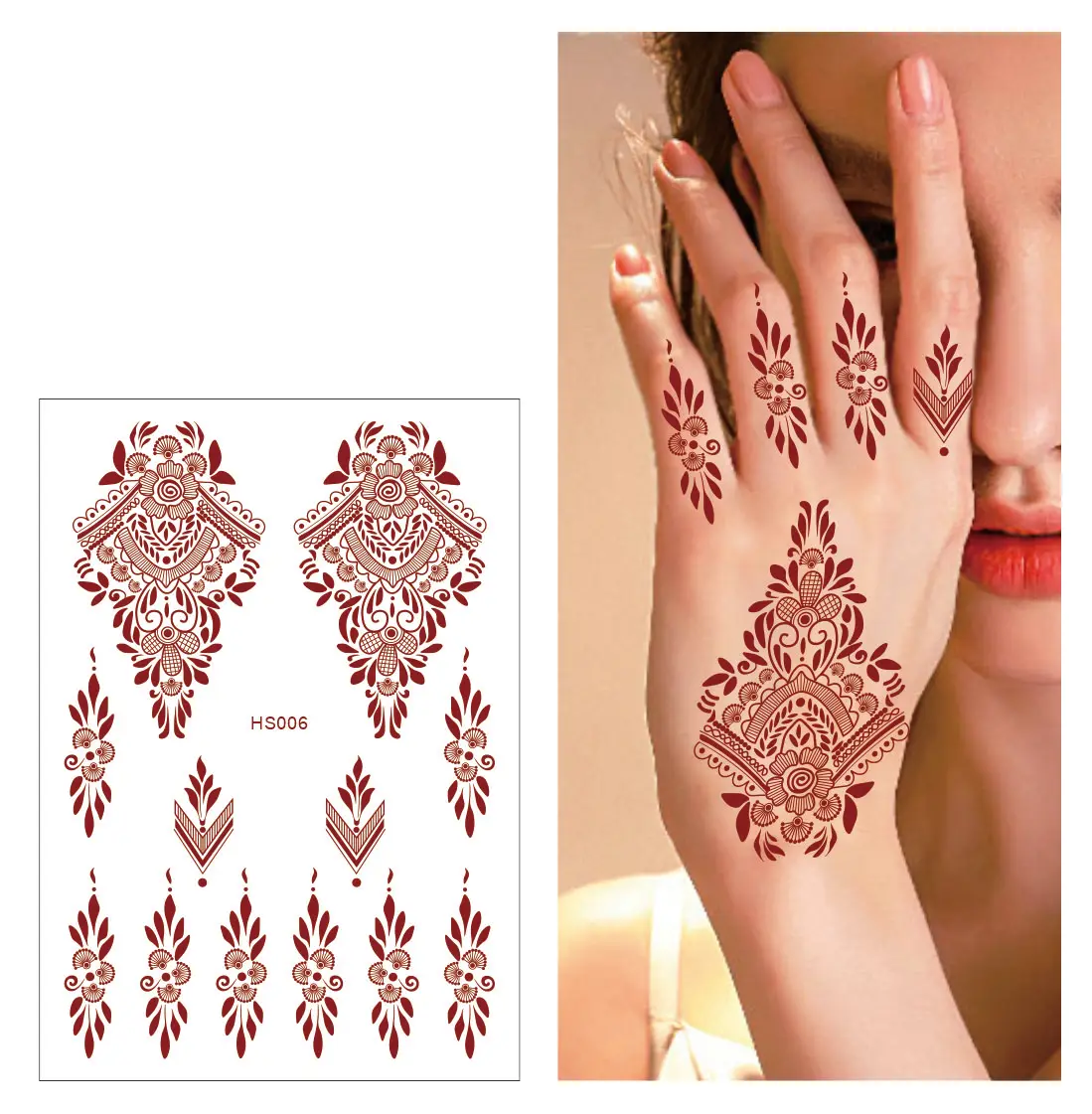 Henna Tattoo Stickers Hands And Feet Henna Tattoo Stickers Temporary Custom Henna Tattoo Sticker