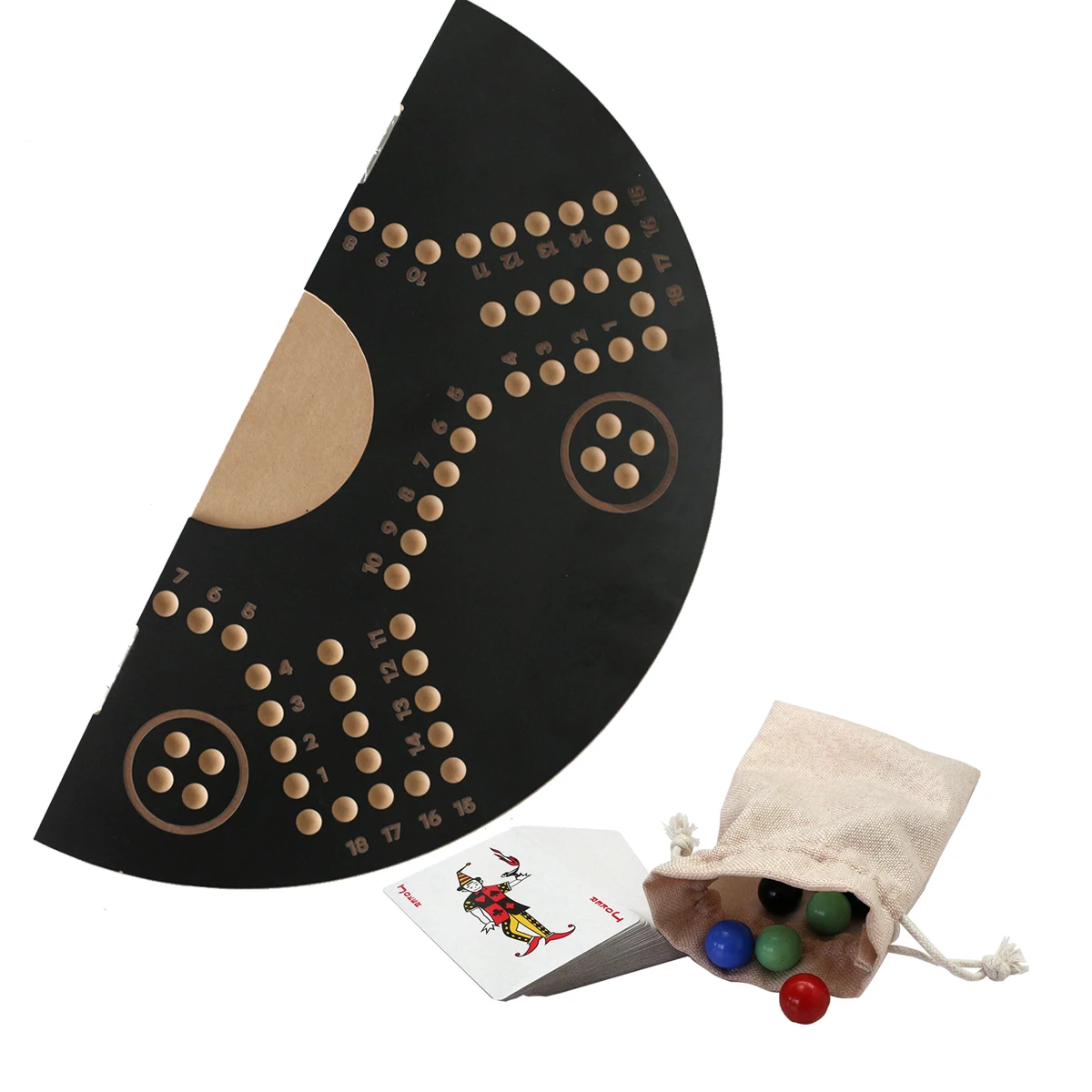 Foldable Original Marble Board Game Strategy Competitive 2-6 Player Fast Track Wooden with 6 Colors 24 Marbles 6 Dice Game Set