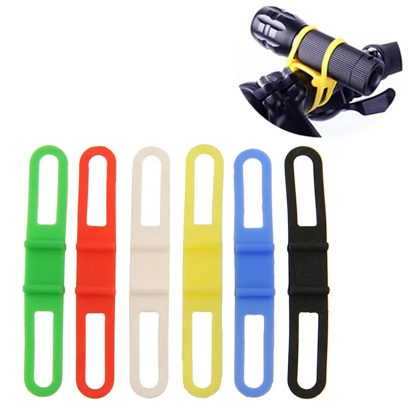 Silicone Strap Bike Front Light Holder Bicycle Handlebar Fixing Tie Bicycle Torch Flashlight Bandages Speaker Mount