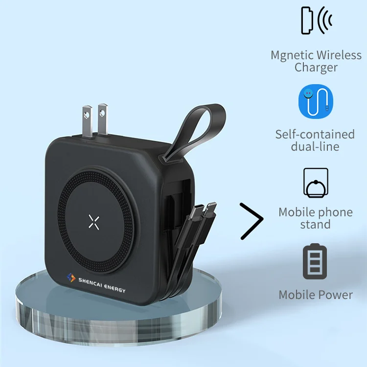 New inventions trending product branding hot sell USB-C power bank magnetic wireless PD22.5W power bank