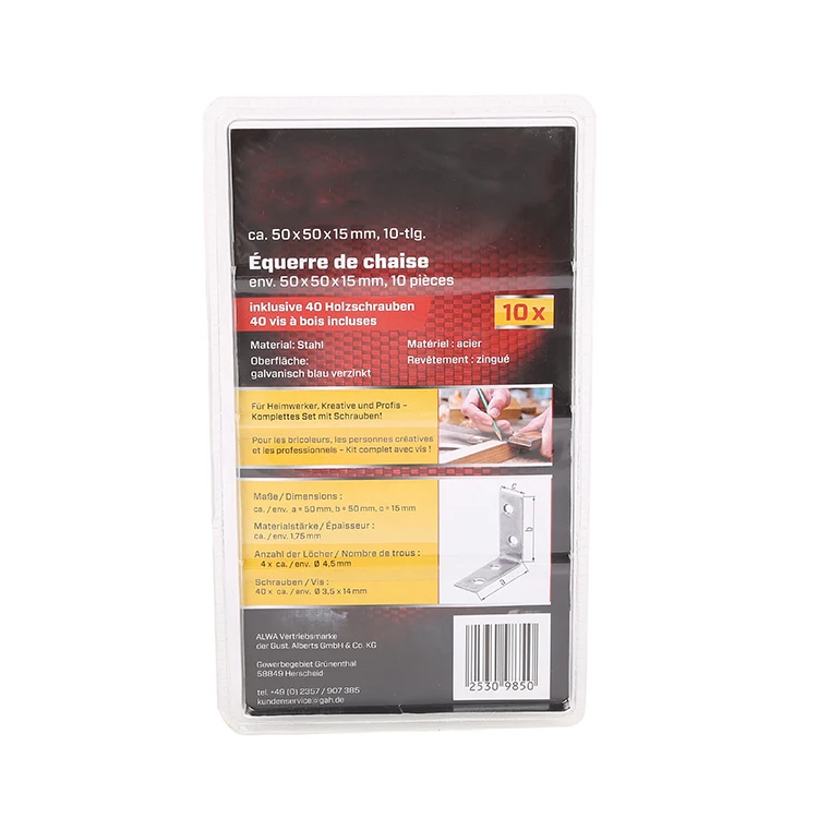 
10 Pack Chinese Supplier Cheap Metal Parts Shelf Corner Construction L Shaped Bracket 