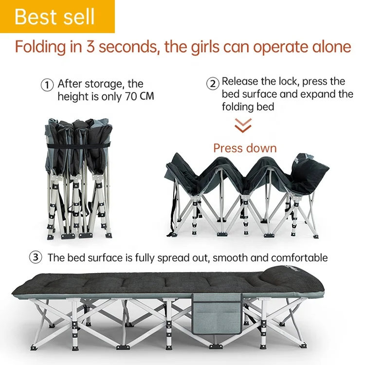 Niceway Adults Portable Folding Camping Bed Cot Sleeping Hiking Guest Travel