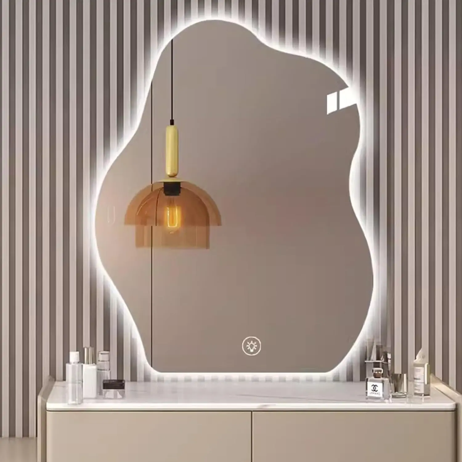 Cloud shaped LED smart bathroom wall mirror with touch switch explosion-proof decoration LED bath mirrors