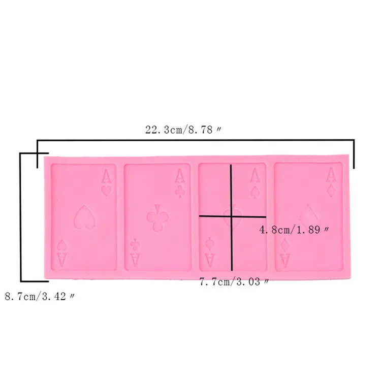 
Wholesale A Poker Cookie Chocolate Gum Paste Silicone Mold Playing Cards Cake Border Fondant Decor Mold Kitchen Baking Tool 