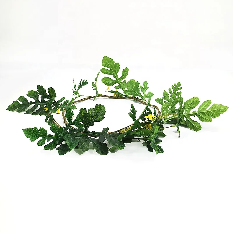 180cm long artificial watermelon leaves garland with flowers for home decoration