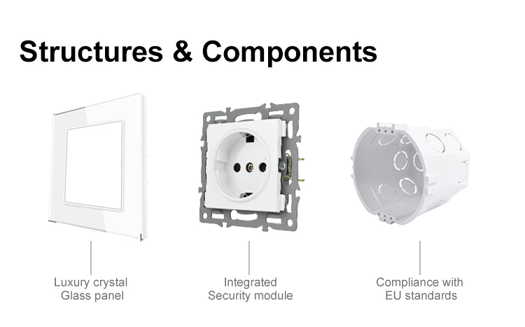 OEM Customized High Quality Electric Plugs Two-Hole Top Precision Wall Socket Copper Components Switches Metal Stamping Parts