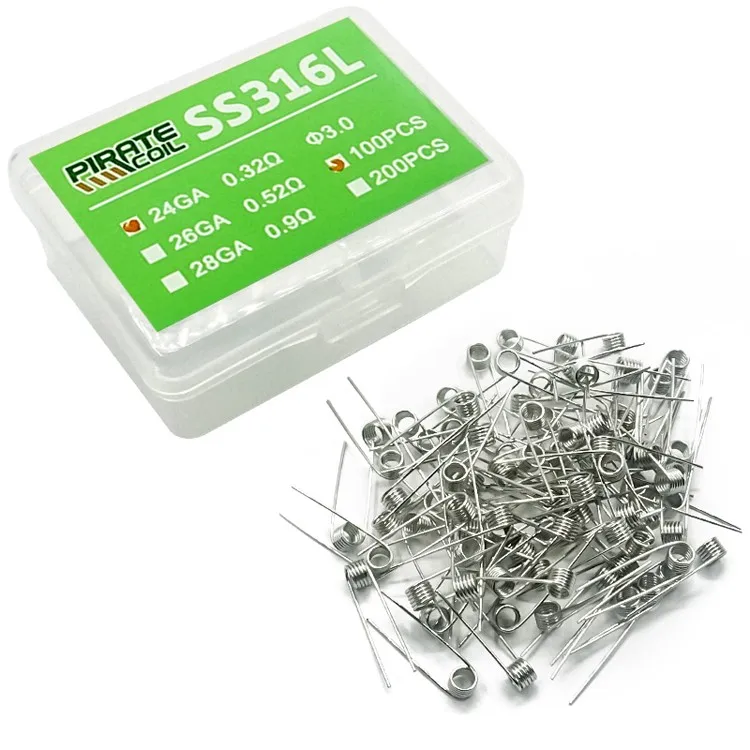 Шэньчжэнь провода заводского изготовления, SS316L готовых vape катушки 100 шт./кор. оптовая продажа готовые катушки для электронных сигарет