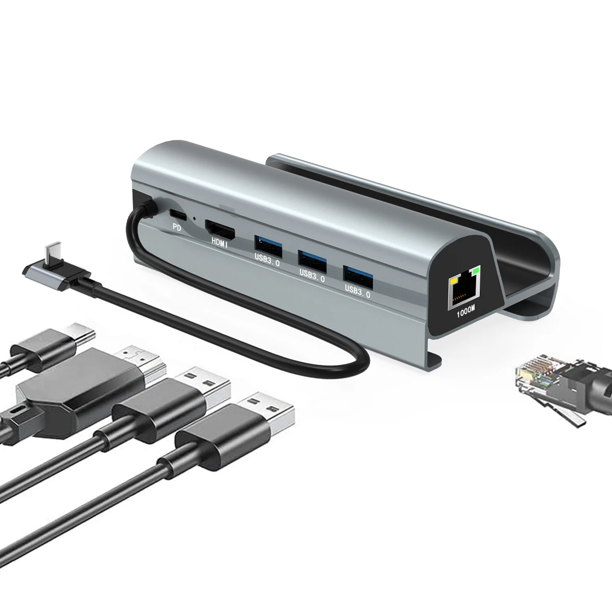 New Docking Station for Steam Deck Console, 4K@60Hz HDMI 2.0, Gigabit Ethernet Port, USB A 3.0 Type C Hub Fast Speed Charging