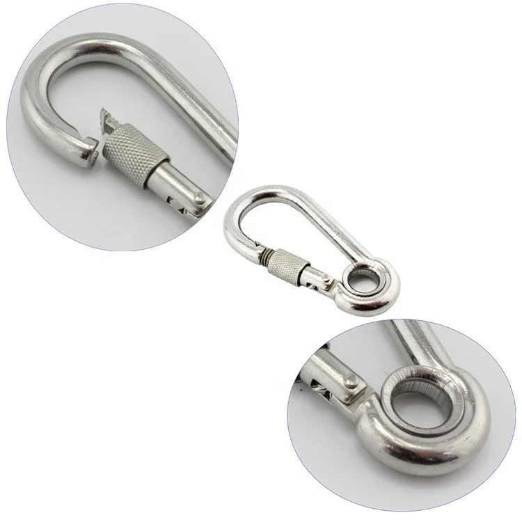 M9 316 Marine Grade Stainless Steel Carabiner Scuba Diving Outdoor Climbing Heavy Duty Spring Hook Screw Locking Hanger Usage