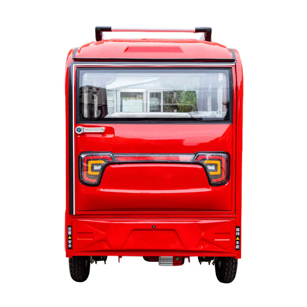 3 wheel electric tricycle tuktuk india taxi bajaj auto rickshaw extra-large space sightseeing enclosed electric tricycle