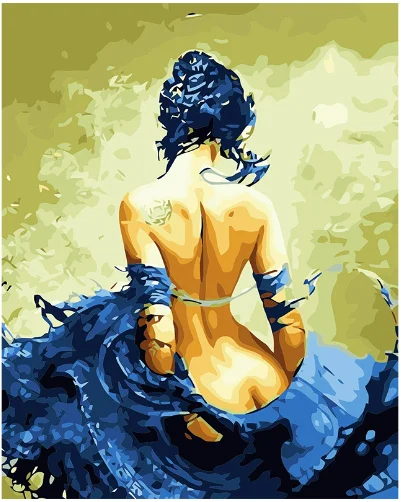 DIY  Painting by Numbers  modern style female portrait digital paintingki  for home decoration art