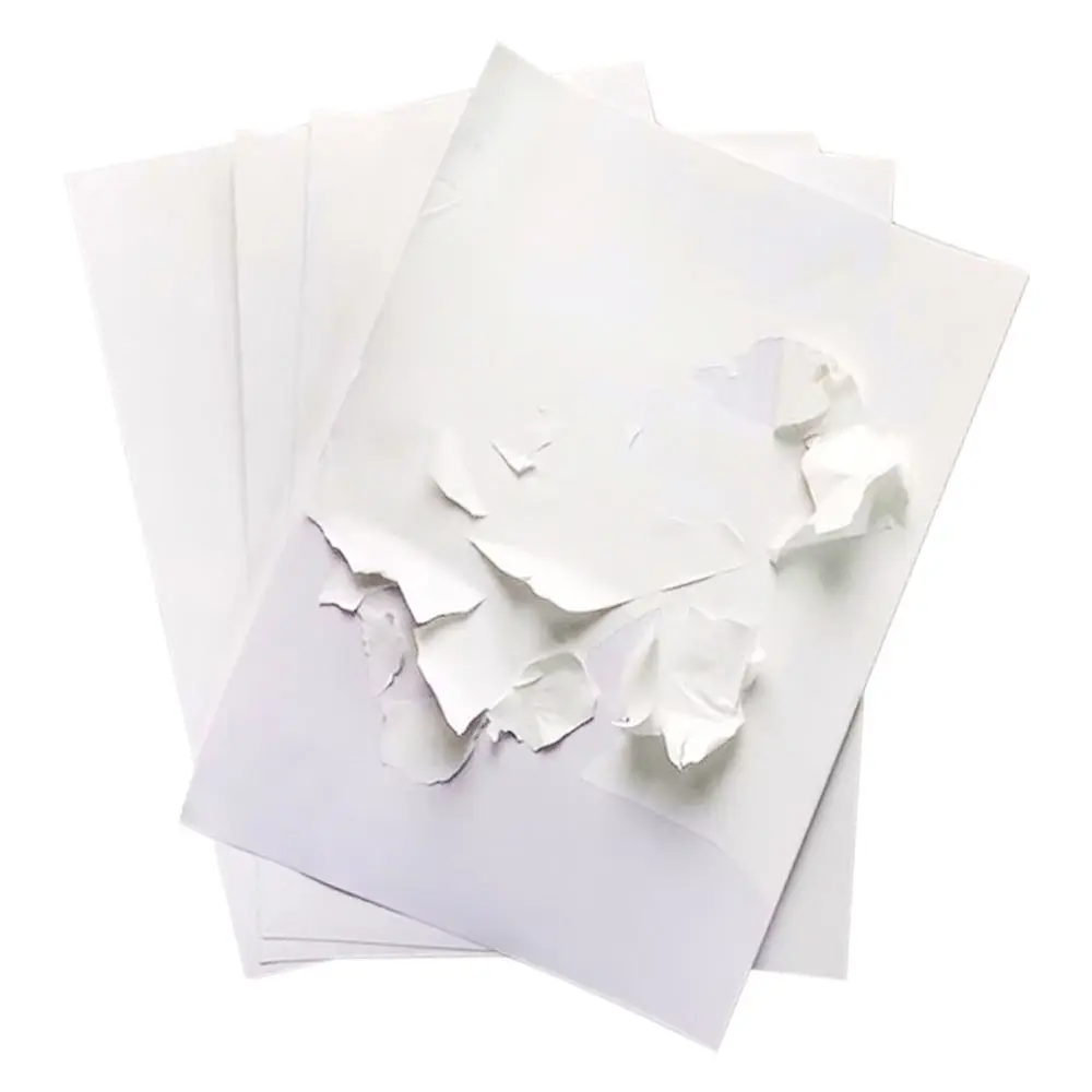 Premium Printable Printing Paper Sheet White Blank A4 Destructible Blank Eggshell Sticker Paper For Laser Inkjet Printer