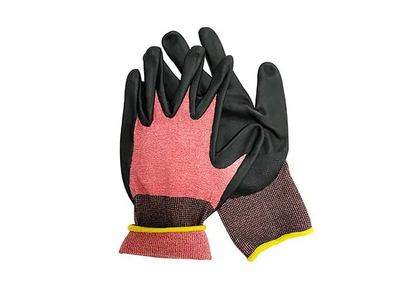 Level 5 21-Gauge Nylon/Spandex Knitted Line Micro-Foam Nitrile Coated Gloves Anti-Cut Anti-Slip Anti-Static Anti-Impact