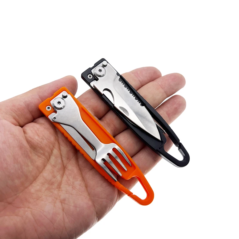 Multi-functional Stainless Steel Outdoor Camping Survival EDC Tool Fork Knife Spoon Bottle/Can Opener Eating tools