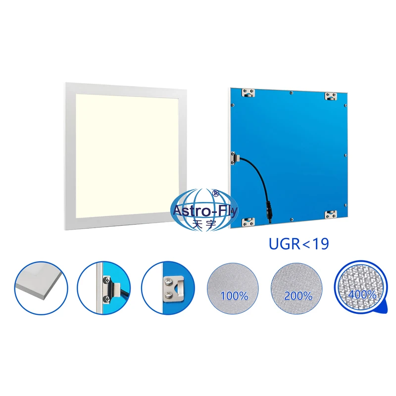 PMMA LGP Flicker-Free 150lm/W Dimmable UGR IP44 5Years Warranty CE TUV ETL RoHs 2x4 40W LED Flat Panel Light